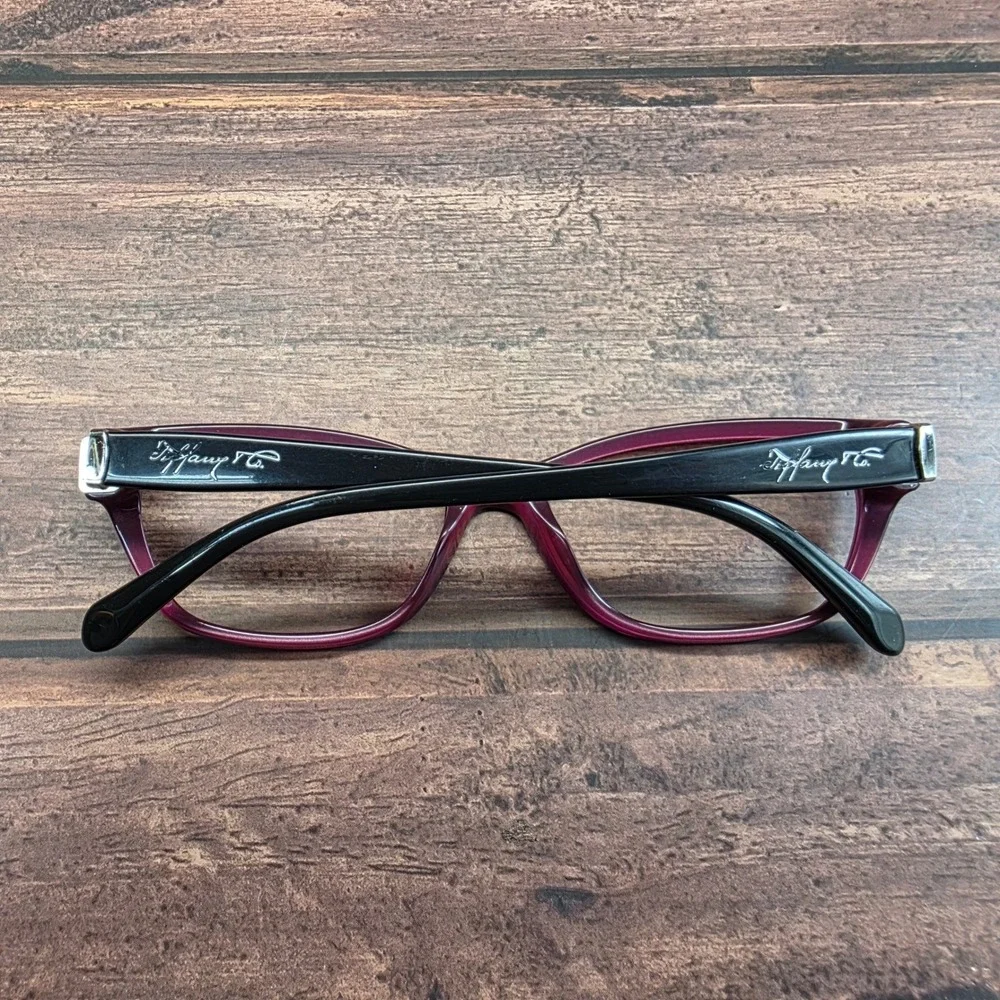Tiffany & Co TF 2114 8173 Plum Black Cat Eye Eyeglasses Frames Italy 53-16-140